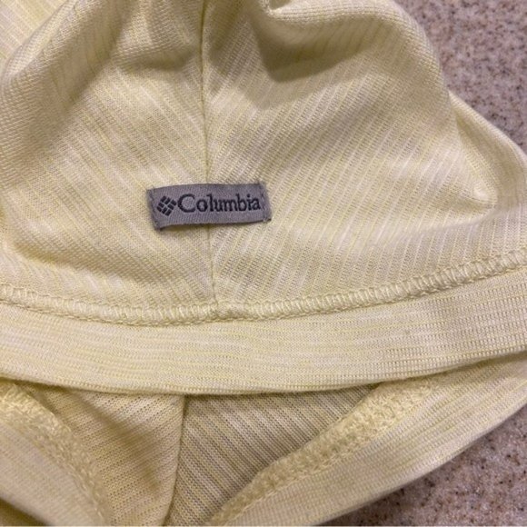Columbia Yellow Striped Sleeveless V-neck Tee Women’s Size Medium - Picture 2 of 5